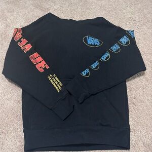 Vans Black Crewneck Sweater with Red and Blue Details